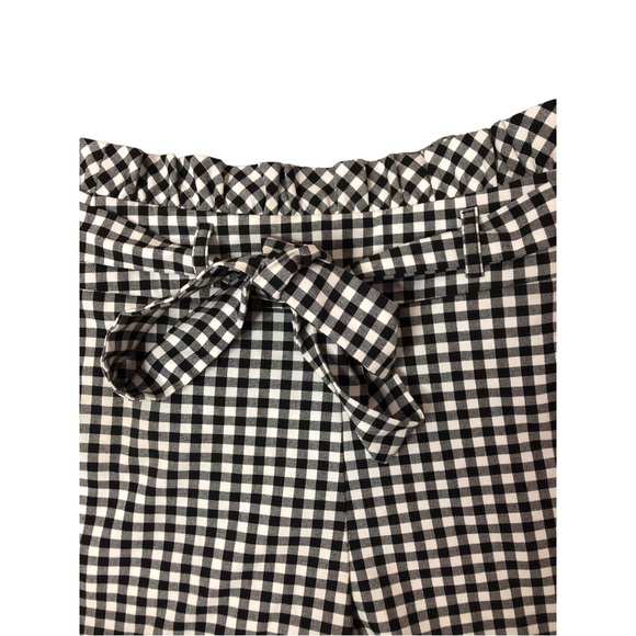 NWOT ZARA High Rise Paperbag Waist Gingham Black & White Plaid Shorts Sz Xs - Picture 7 of 15